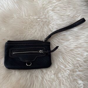 Nine West Black Wristlet Clutch with Zipper Detail